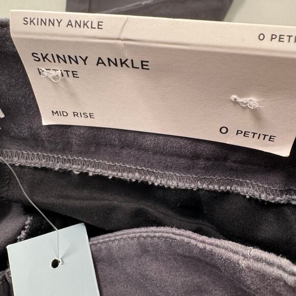 NWT Loft Women's Gray Stretch High Rise Ankle Skinny Jeans Petite Size 0P - Picture 10 of 13
